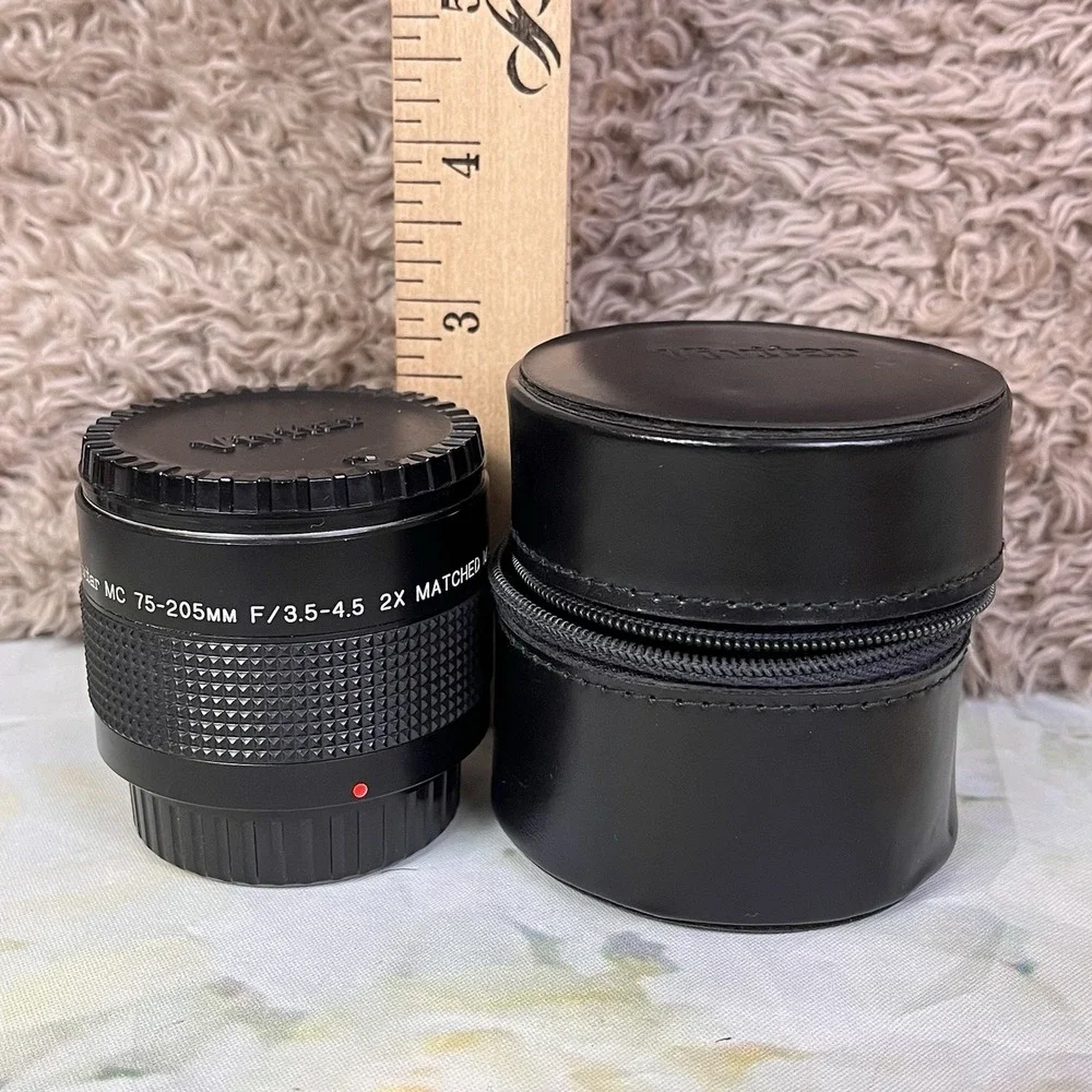 Vivitar Lenses MC 75-205mm 2X Matched Multiplier F/3.5-4.5 Case Made In JAPAN